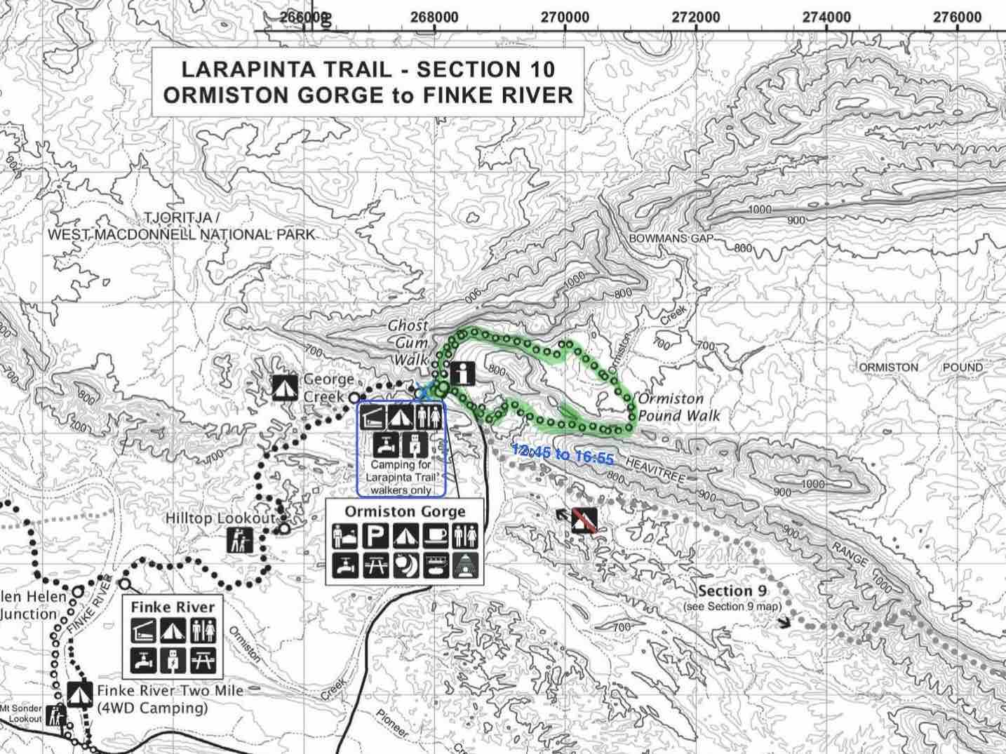 Larapinta Trail Map 9 – Ormiston Gorge, Ormiston Pound Walk, Ghost Gum Walk