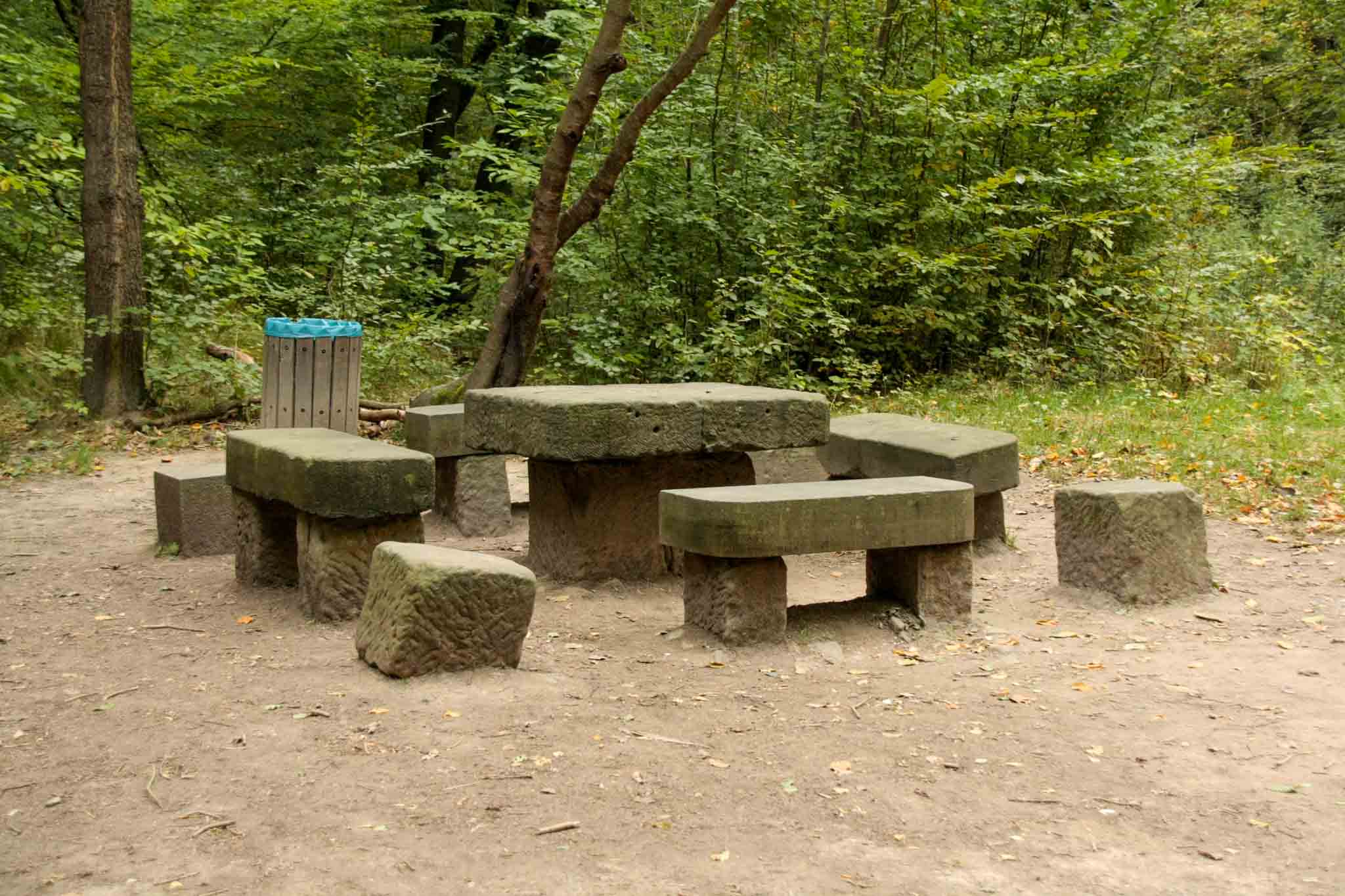 Day 2 - breakfast tables and benches out of stone