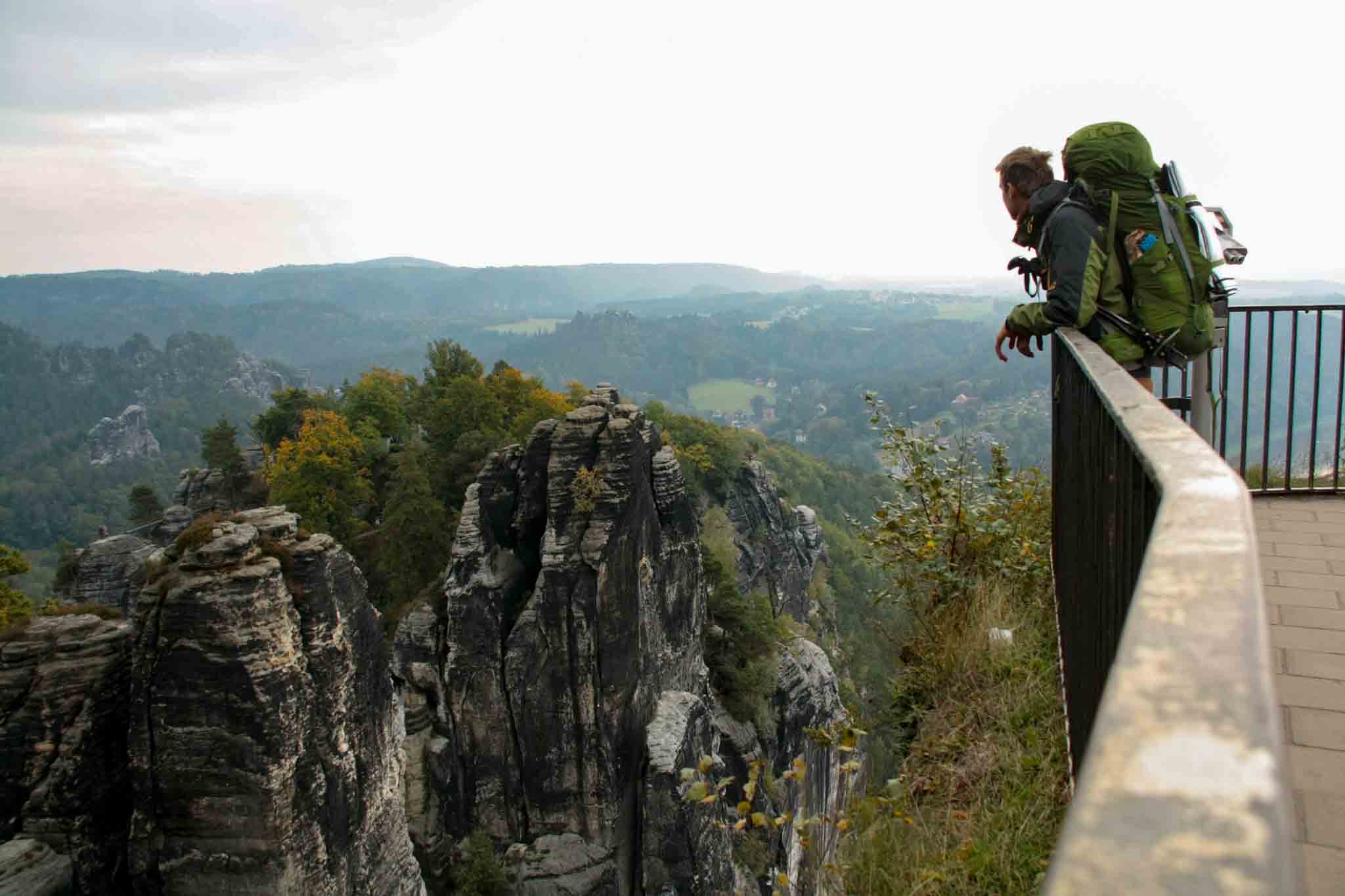day 2 - Jacob looking to the Bastei Brücke