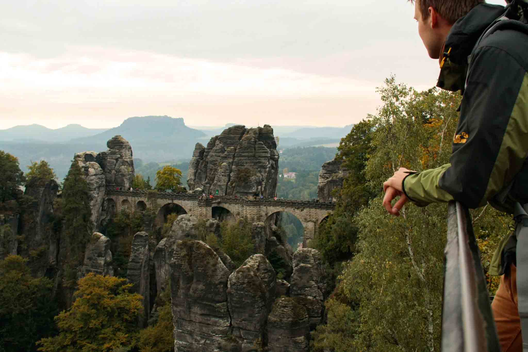 day 2 - Jacob overlooking the Bastei Brücke
