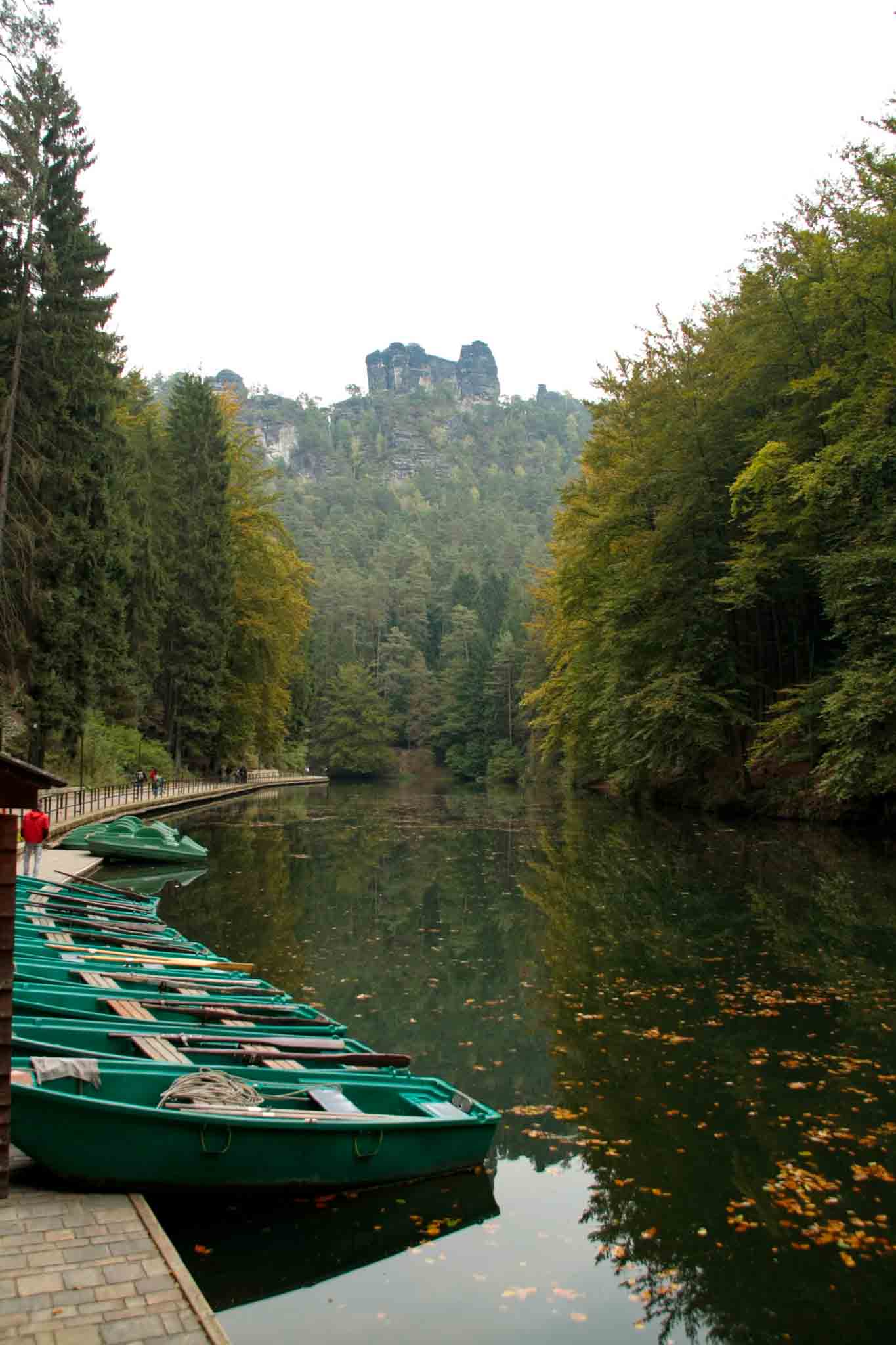 day 2 - Bastei Brücke, boats on a lake
