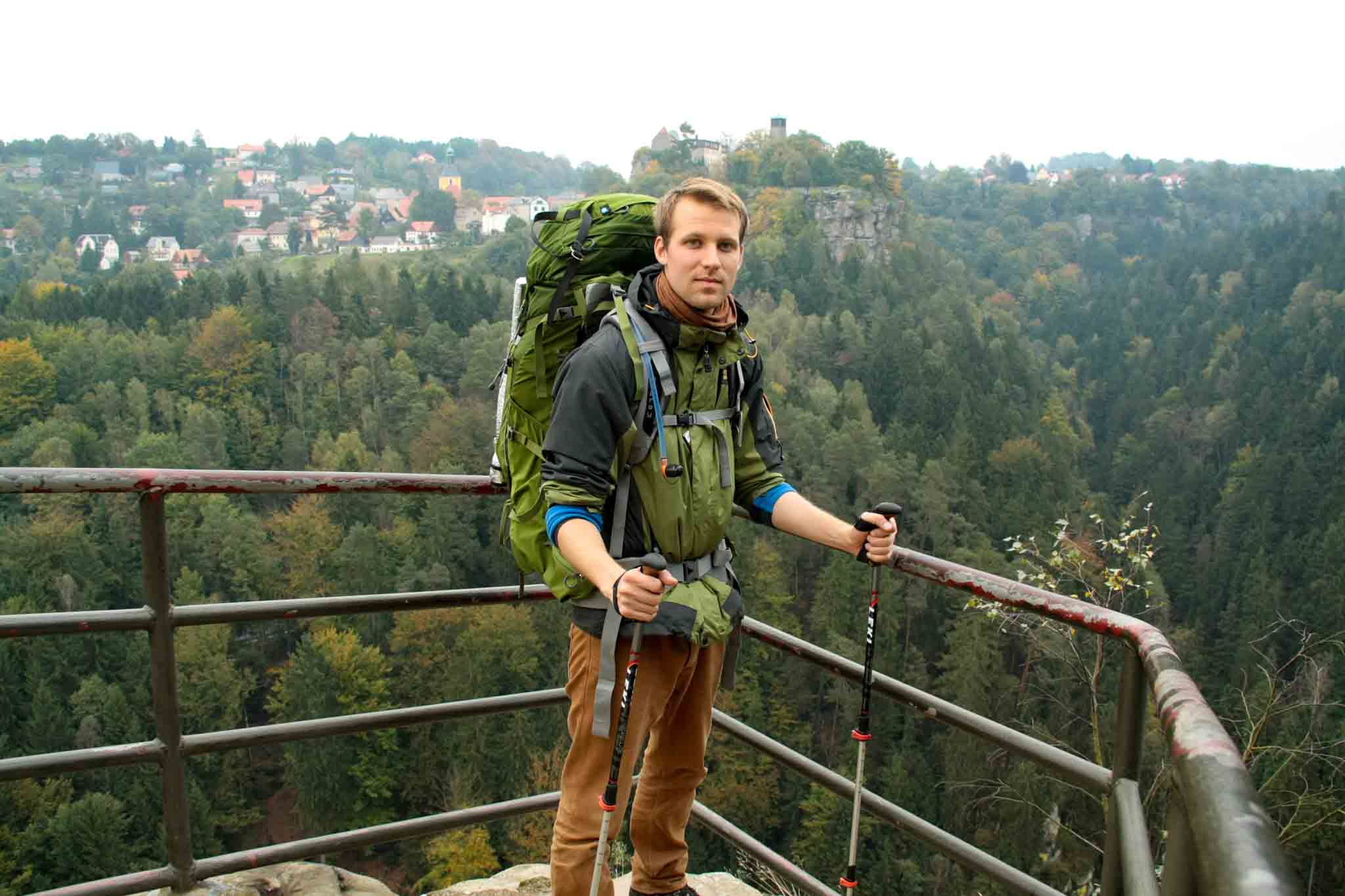 day 2 - jacob on the lookout to Castle Hohenstein