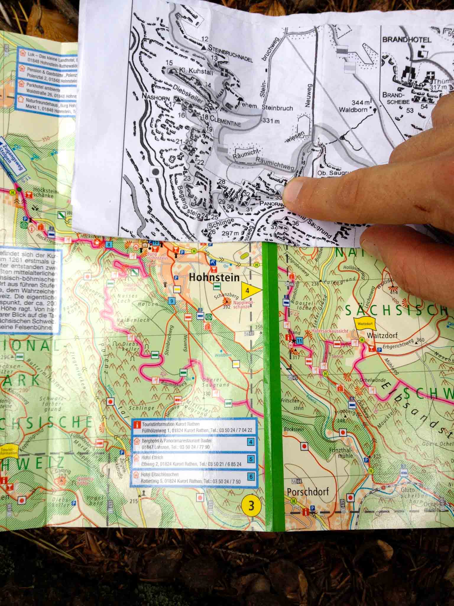 Malerweg Day 3 — Trail map, Via Ferrata Map