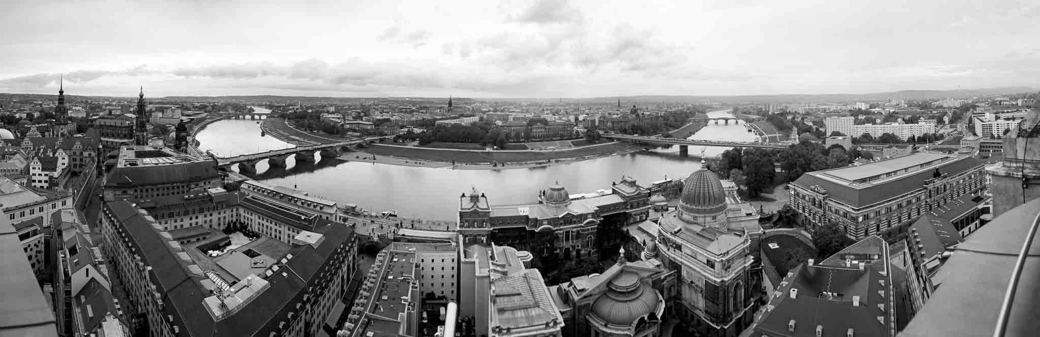 Dresden, Elbe River, Black & White
